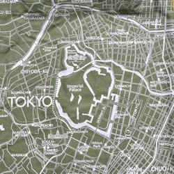 Edo Tokyo Tote Map（一面是現在的地圖圖案，另一面是幕末舊地圖圖案）抹茶綠 第4張的照片