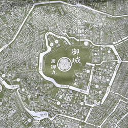 Edo Tokyo Tote Map（一面是現在的地圖圖案，另一面是幕末舊地圖圖案）抹茶綠 第3張的照片