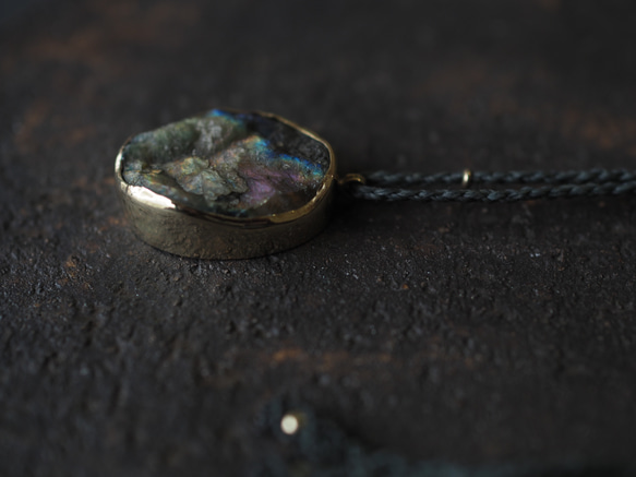 labradorite brass necklace (higasa) 10枚目の画像