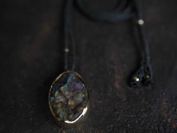 labradorite brass necklace (higasa) 8枚目の画像