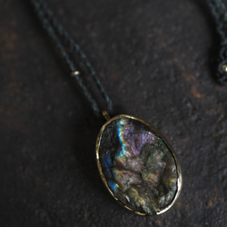 labradorite brass necklace (higasa) 4枚目の画像