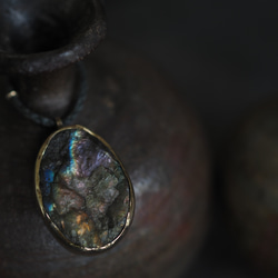 labradorite brass necklace (higasa) 1枚目の画像