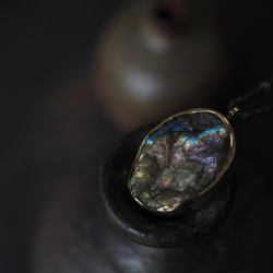 labradorite brass necklace (higasa) 9枚目の画像