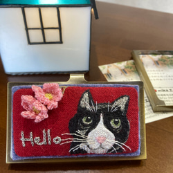 一点物：大型総刺しゅうタペストリー：ハンドメイド：猫ちゃんタペストリー 一点物：大型総刺しゅうタペストリー：ハンドメイド：猫ちゃん