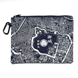 江戸東京トートマップのフラットポーチ（片面が現在の地図柄、もう片面が幕末古地図柄）生成り 7枚目の画像