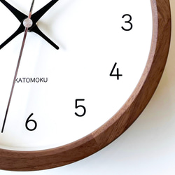 KATOMOKU muku clock 19 ウォールナット km-130WARC 電波時計 連続秒針 掛け時計 9枚目の画像