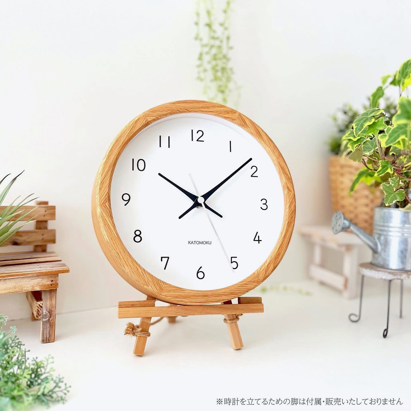 KATOMOKU muku clock 19 オーク km-130OA 掛け時計 木製 静か オシャレ 小さい