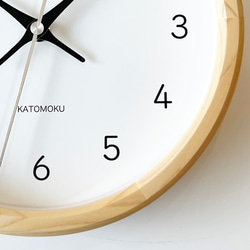 KATOMOKU muku clock 19 ヒノキ km-130HIRC 電波時計 連続秒針 小さい掛け時計 9枚目の画像