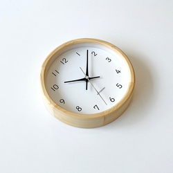 KATOMOKU muku clock 19 ヒノキ km-130HIRC 電波時計 連続秒針 小さい掛け時計 6枚目の画像