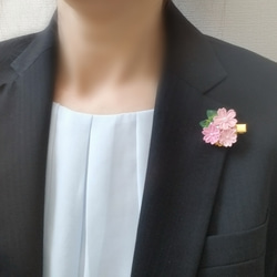 マスク　チャーム　コサージュ　つまみ細工　桜　卒業式　入学式　結婚式 5枚目の画像