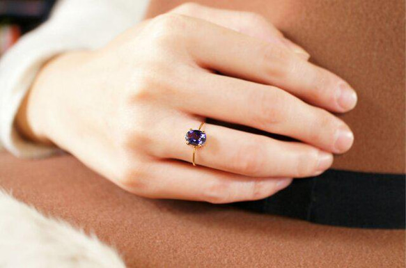 K18 Ring with Iolite 第3張的照片