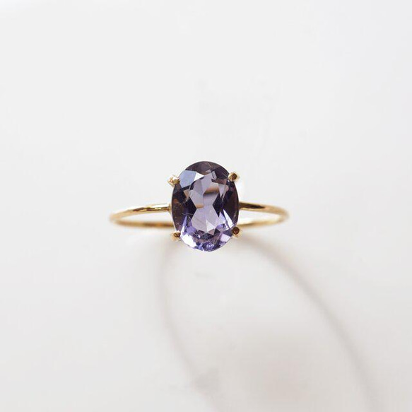 K18 Ring with Iolite 第2張的照片