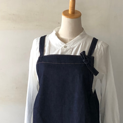 エプロンワンピース　岡山デニム　cotton100% 2枚目の画像