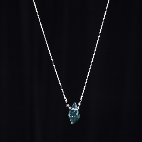 バイカラー】天然フローライト 透明なグリーンブルー S925 [刻印有