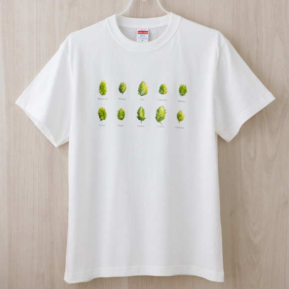 【新作】雪国発!!  10種のホップTシャツ（ホワイト） 2枚目の画像