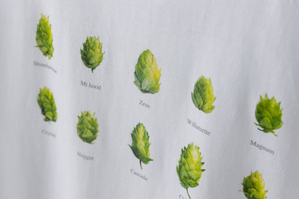 雪国発!!  10種のホップTシャツ（ホワイト） 3枚目の画像