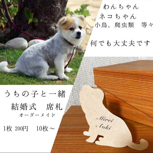 オーダーメイド】 うちの子と一緒に結婚式 ウェディング席札 