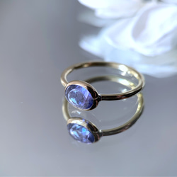 【受注制作】タンザナイト　リング　（真鍮・silver） 2枚目の画像