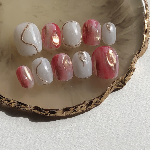 6.new.春ニュアンスネイル.おしゃれ大人女子 ネイルチップ（つけ爪