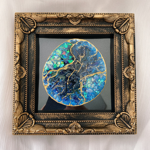 絵画 原画 レジン ハンドメイド 夜空 アート インテリア 雑貨 