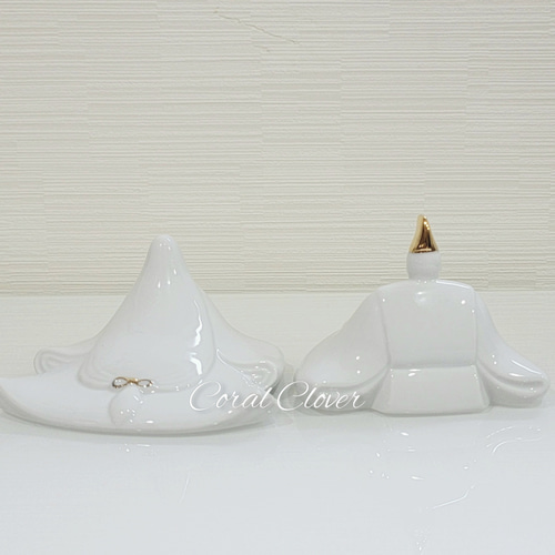 おしゃれな陶器の雛人形ꕤ白銀・金(ぼんぼり付) ひな人形・雛飾り