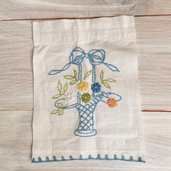 フランス アンティーク ヴィンテージ 花籠 花カゴ 手刺繍 その他素材