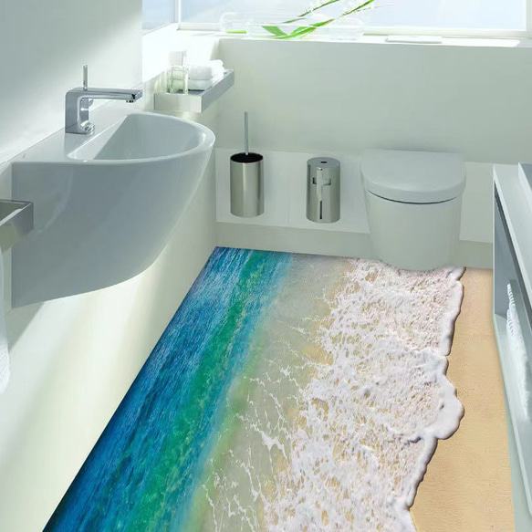 ウォールステッカー SF7 3D海　砂浜　旅行　癒す　DIY 壁紙　インテリアシート　剥がせるシール 2枚目の画像