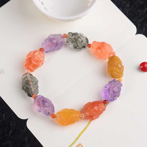 天然 多宝 ジンチャン 金蟾彫り ブレスレット ブレスレット 天然石屋  