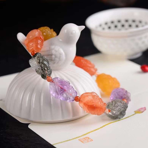 天然 多宝 ジンチャン 金蟾彫り ブレスレット ブレスレット 天然石屋  