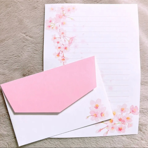 桜のレターセット 桜シール付き レターセット 白 通販 15508061
