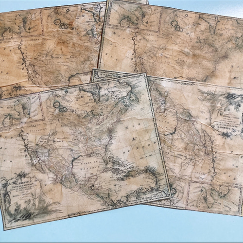 コーヒー染め 古地図風 デザインペーパー その他雑貨 白 通販 15508197