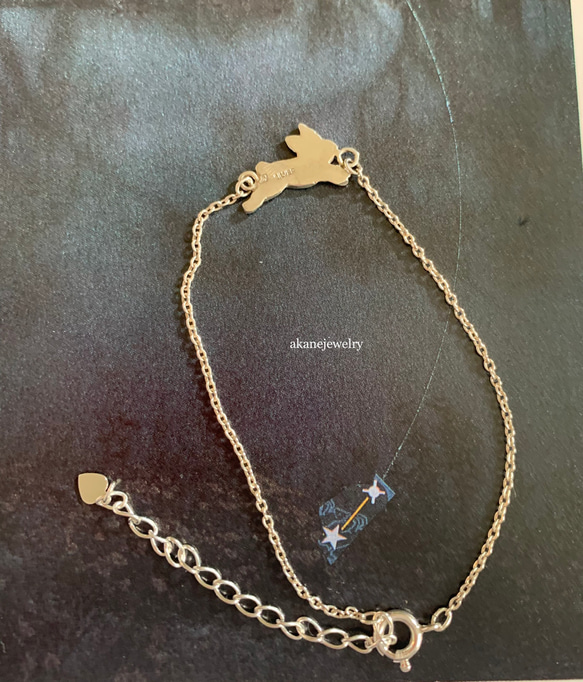 レトロなうさぎのブレスレット　シルバー製 5枚目の画像