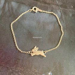 レトロなうさぎのブレスレット　シルバー製 2枚目の画像