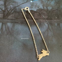 レトロなうさぎのブレスレット　シルバー製 3枚目の画像