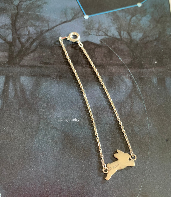 レトロなうさぎのブレスレット　シルバー製 3枚目の画像