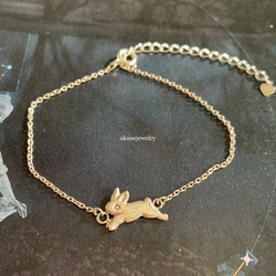 レトロなうさぎのブレスレット　シルバー製 4枚目の画像