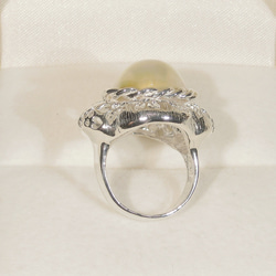 9.64ct、14mmマベパール（本真珠）とSV925の指輪（リングサイズ：11号、サイズ変更可、ロジウム厚メッキ） 8枚目の画像