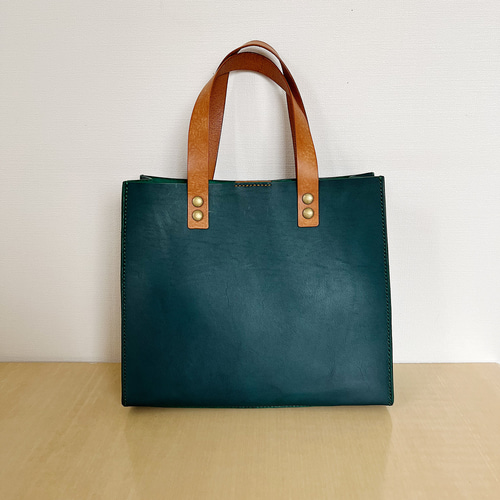 レザーハンドバッグ】イタリアンレザー キャメル レザークラフト 一点