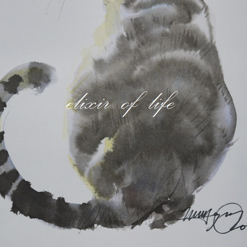 ミステリアスな猫2023（水彩画用紙、A4サイズ30cm×21cm