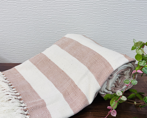 マルチクロス マルチカバー ストライプ【アーモンドブラウン】スロー