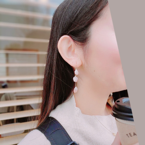 ひらひら桜の花びらピアス｜イヤリング｜No.185 イヤリング