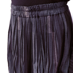 再2☆手織り綿絣ピンタックロングスカート、インディゴブラック、オールシーズン 11枚目の画像