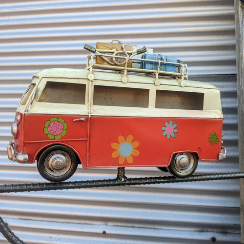 可愛らしい 壁掛け看板 ワーゲンバス オープン&クローズド サイン