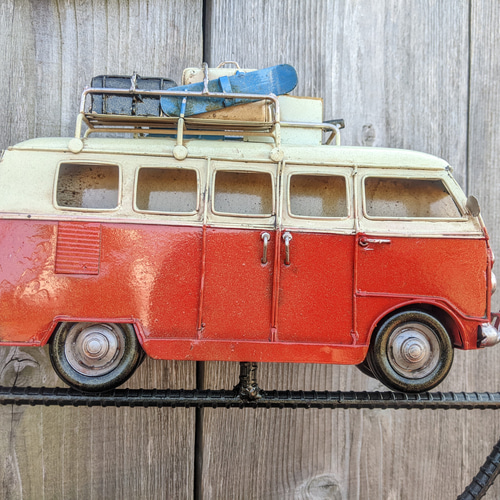 可愛らしい 壁掛け看板 ワーゲンバス オープン&クローズド サイン