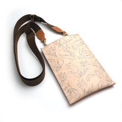 artistic leather slim smartphone pochette(*36花紋)smartphone shoul 第5張的照片