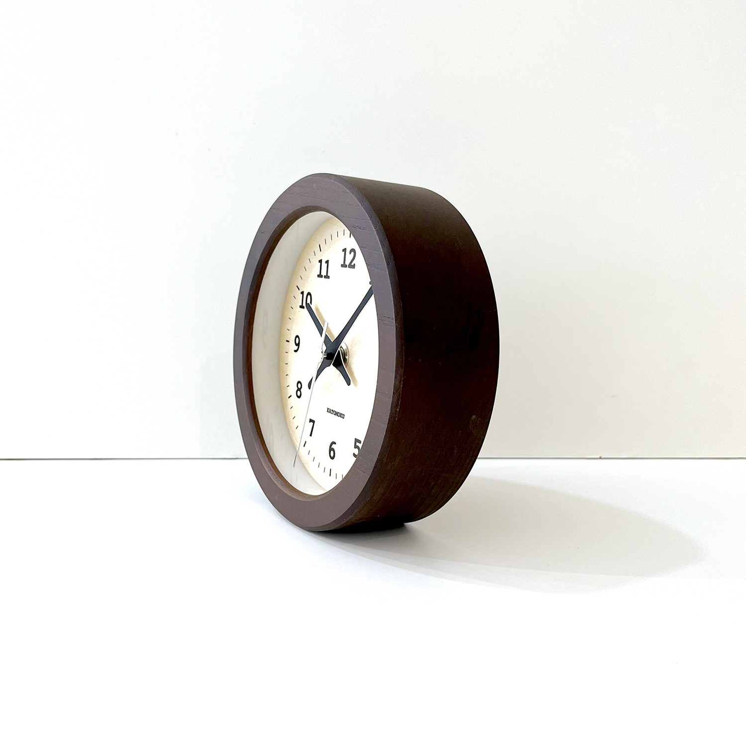 KATOMOKU Dual use clock 7 ブラウン km-132BRRC 電波時計 置き掛け兼用