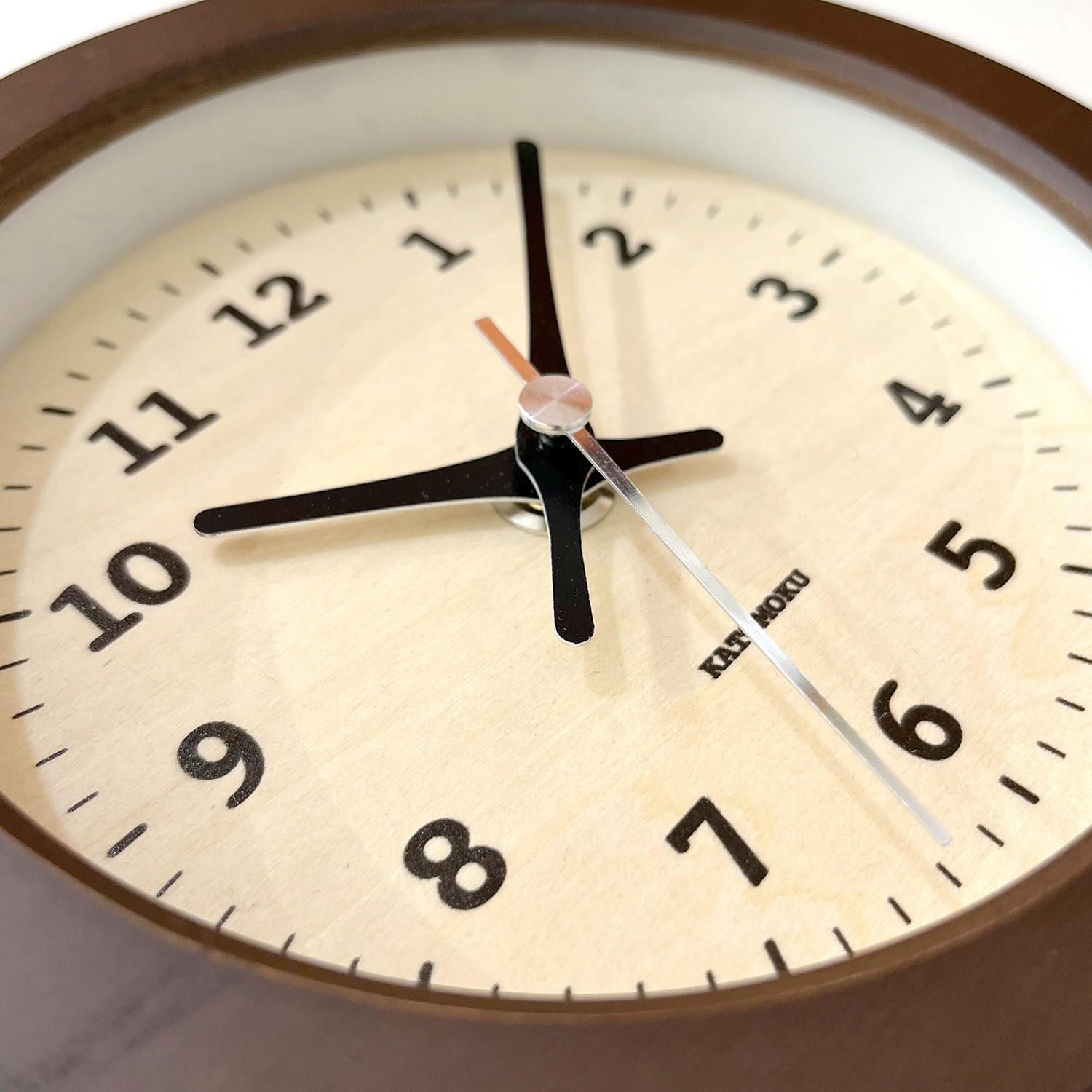 KATOMOKU Dual use clock 7 ブラウン km-132BRRC 電波時計 置き掛け兼用