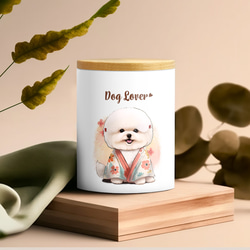 【 晴れ着姿の ビションフリーゼ  】キャニスター　保存容器　お家用　プレゼント　犬　ペット　うちの子　犬グッズ 3枚目の画像