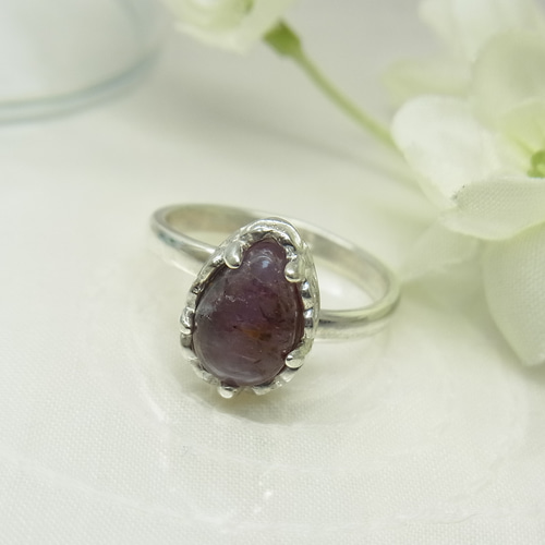 お値下げ/一点もの】 カコクセナイトイン アメジスト レース風台座