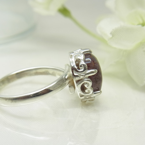 お値下げ/一点もの】 カコクセナイトイン アメジスト レース風台座